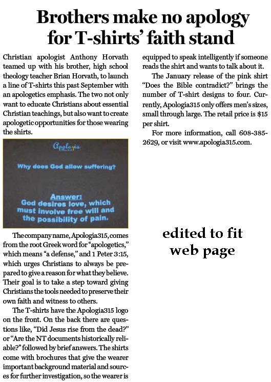 Apologia 315 Article